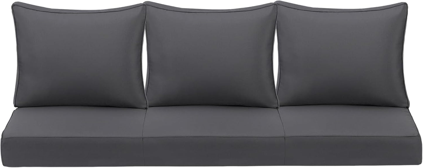 Outdoor Deep Seating Cushion Set, 24" x 24", Waterproof & Fade Resistant Patio Furniture Cushions with Handle, Deep Seat and Back Cushion for Chair and Sofa (3, Blue)