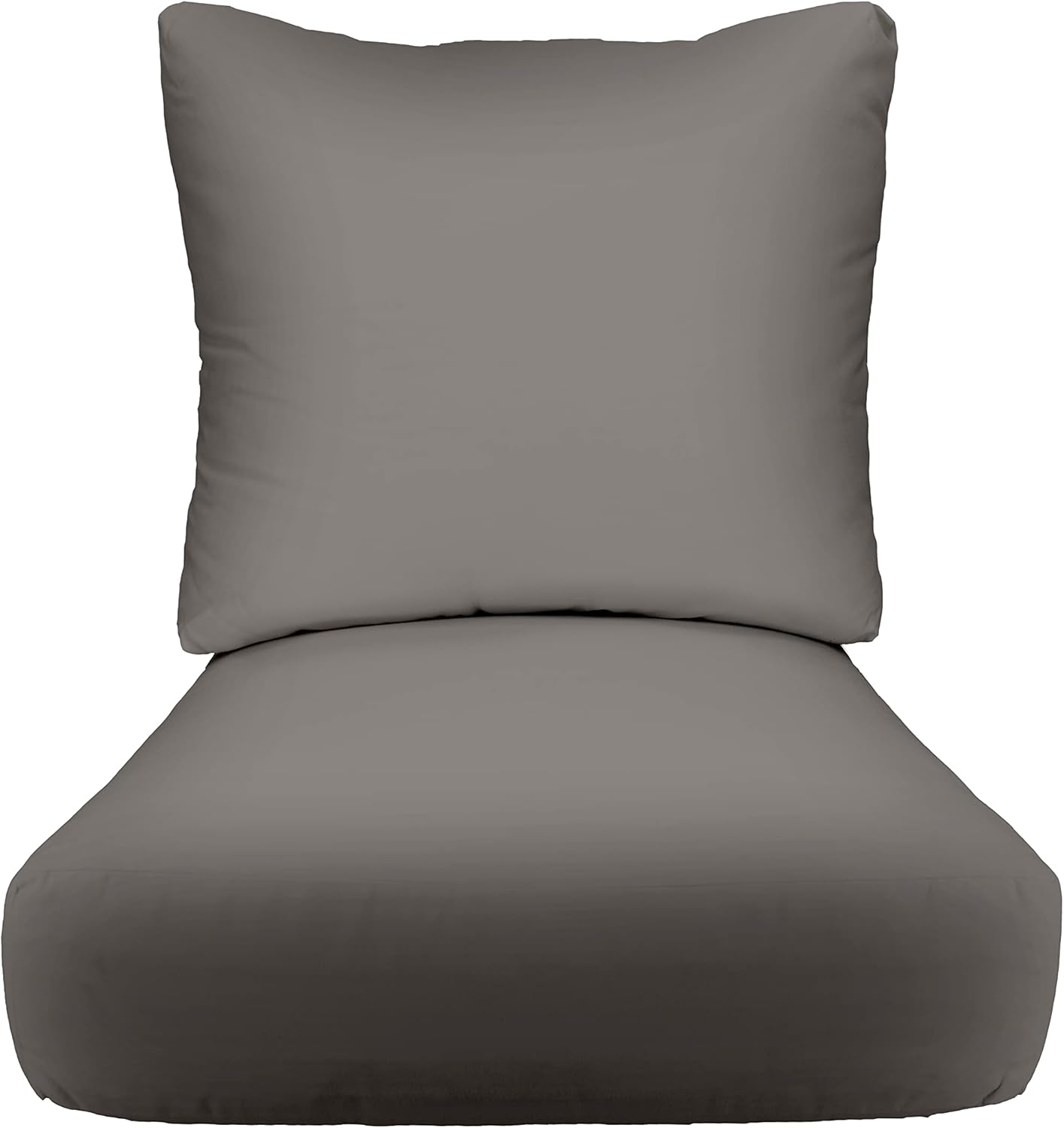 RSH DECOR: Deep Seating Cushion with Pillow Back | 25” x 25” Seat | Water and Fade-Resistant Spun Fabric | Outdoor Chair Cushion Set for Patio Furniture | Black & White Stripe