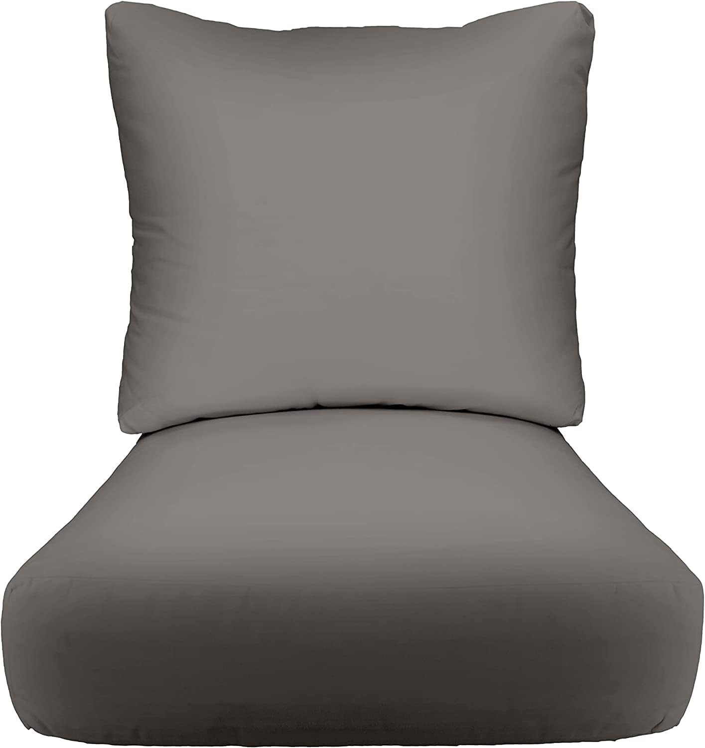 RSH DECOR: Deep Seating Cushion with Pillow Back | 25” x 25” Seat | Water and Fade-Resistant Spun Fabric | Outdoor Chair Cushion Set for Patio Furniture | Black & White Stripe