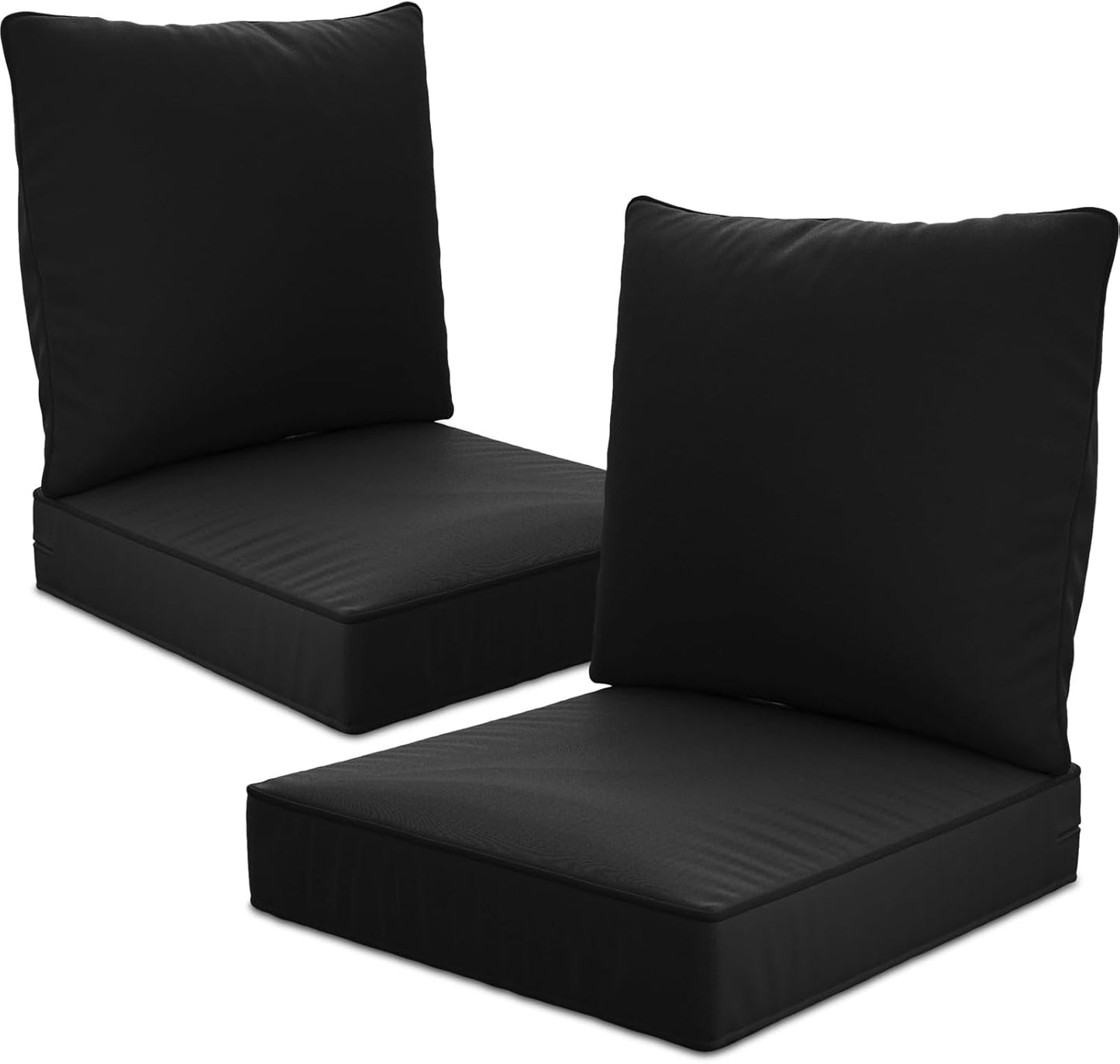 24" x 24" x 6" Outdoor Deep Seat Cushions Set - 4 Set Waterproof & Fade Resistant Patio Furniture Replacement Cushions, Non-Slip Outdoor Cushions Fit Loveseats, Couches, Chairs, and Sofas.