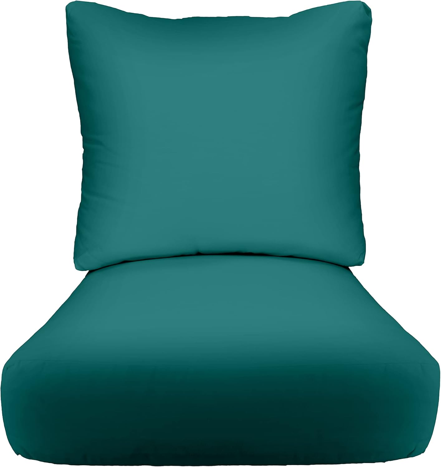 RSH DECOR: Deep Seating Cushion with Pillow Back | 25” x 25” Seat | Water and Fade-Resistant Spun Fabric | Outdoor Chair Cushion Set for Patio Furniture | Black & White Stripe