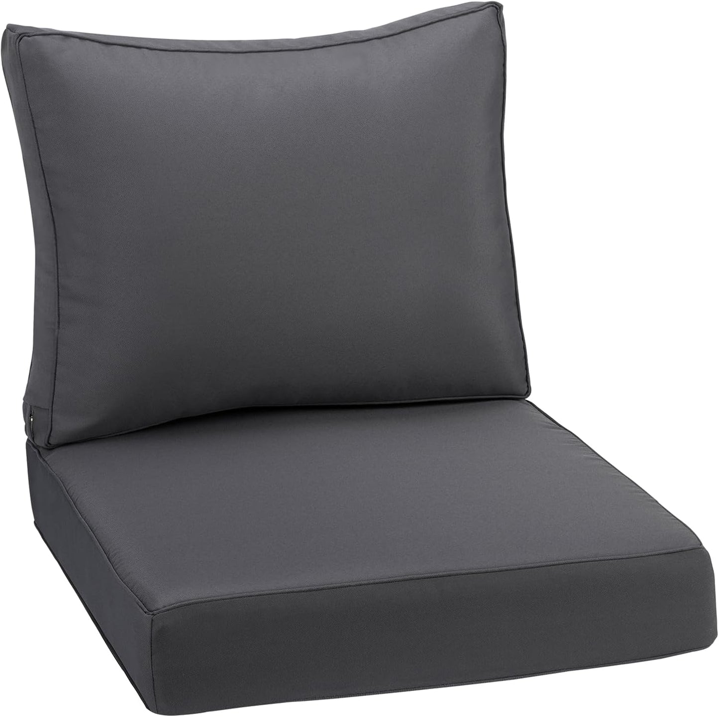 Outdoor Deep Seating Cushion Set, 24" x 24", Waterproof & Fade Resistant Patio Furniture Cushions with Handle, Deep Seat and Back Cushion for Chair and Sofa (3, Blue)