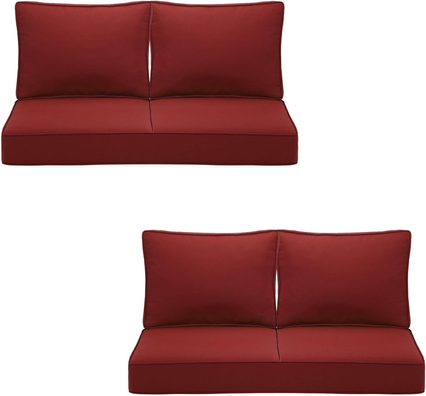 Outdoor Deep Seating Cushion Set, 24" x 24", Waterproof & Fade Resistant Patio Furniture Cushions with Handle, Deep Seat and Back Cushion for Chair and Sofa (3, Blue)