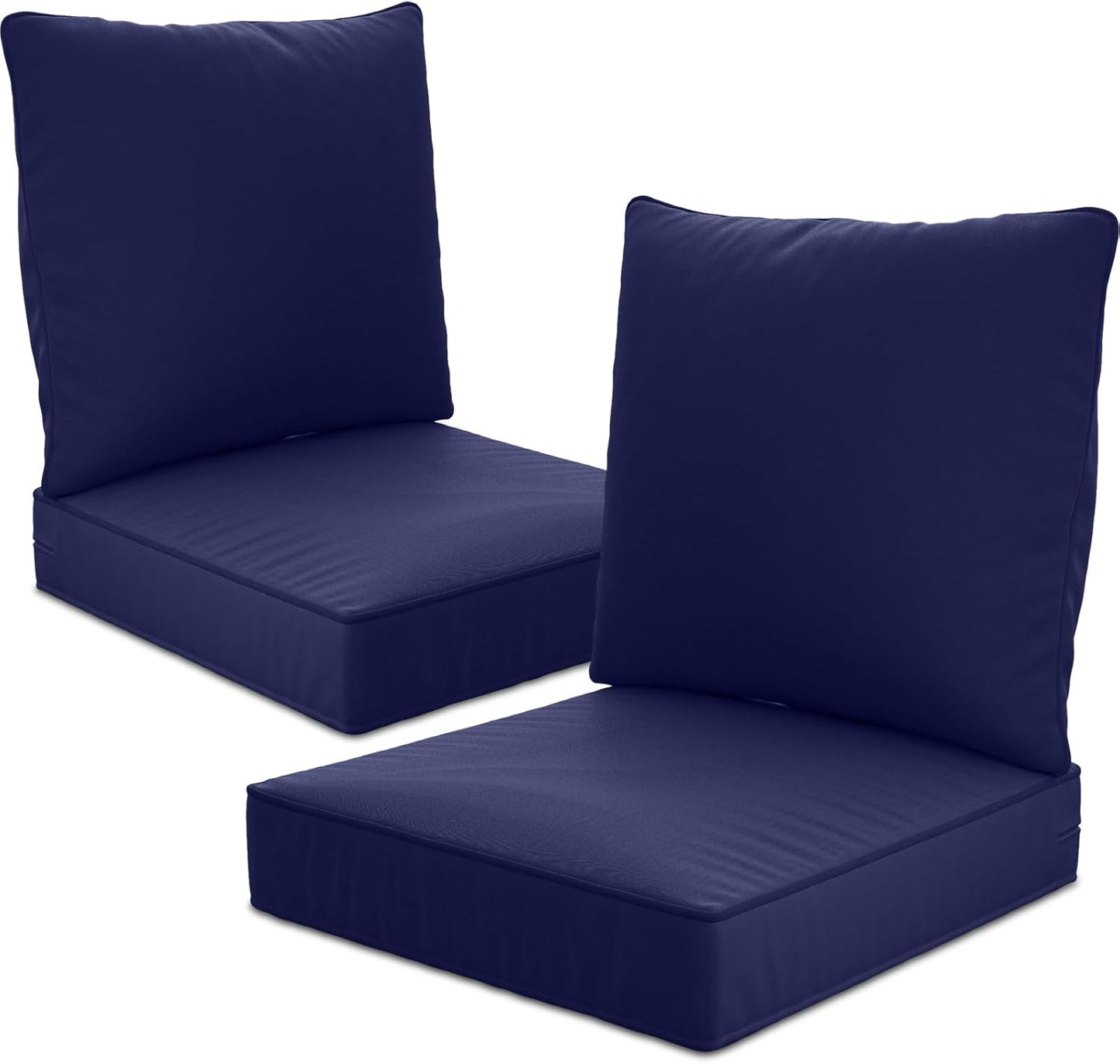 24" x 24" x 6" Outdoor Deep Seat Cushions Set - 4 Set Waterproof & Fade Resistant Patio Furniture Replacement Cushions, Non-Slip Outdoor Cushions Fit Loveseats, Couches, Chairs, and Sofas.
