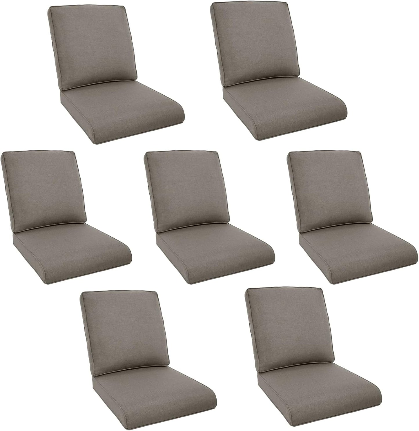 Outdoor Wicker Chair Cushions 2 Packs - Outside High Back Thick Water-Resistant Cushion 22x24 with Zipper Cover for Patio Glider Rocking Chairs Loveseat Couch – Beige/Buckle