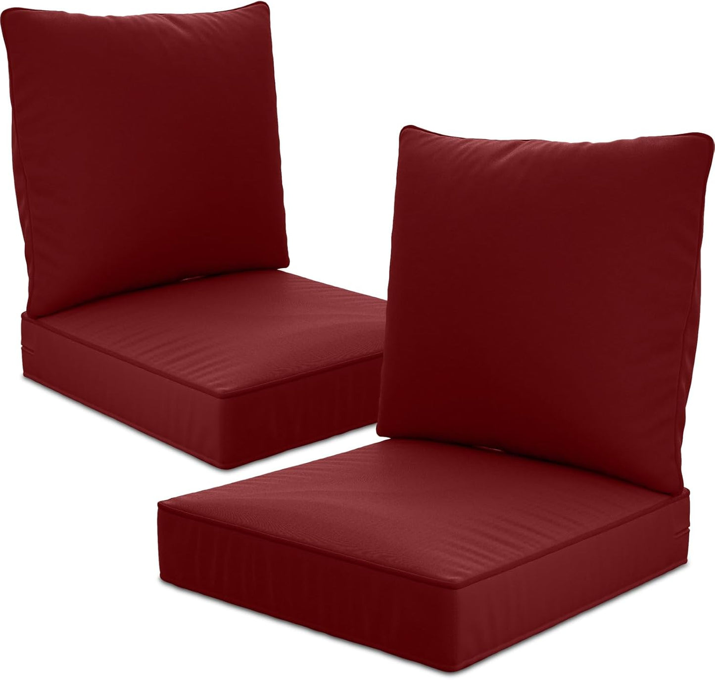 24" x 24" x 6" Outdoor Deep Seat Cushions Set - 4 Set Waterproof & Fade Resistant Patio Furniture Replacement Cushions, Non-Slip Outdoor Cushions Fit Loveseats, Couches, Chairs, and Sofas.