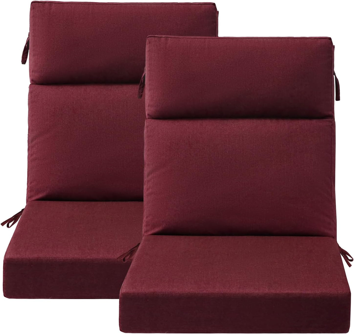 Outdoor High Back Chair Cushion Seat Pads, 44 x 21 Inch Water-Repellent & Fade-Resistant Patio Furniture Cushions with Ties for Adirondack, Rocking Chairs, Linen