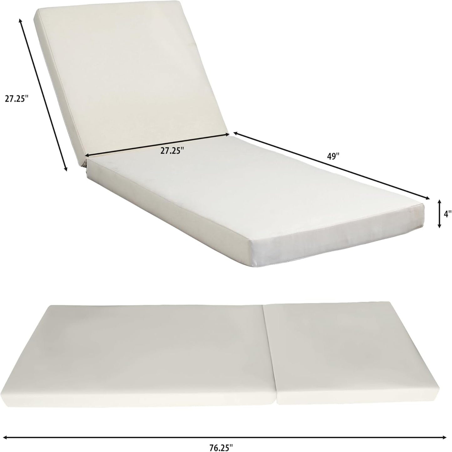 Christopher Knight Home Tory Acacia Wood Chaise Lounge Chair Outdoor Set of 2, Adjustable Backrest Sun Lounger Recliner, Patio Outdoor Chaise Lounge with 4" Thick Water-Resistant Cushions, Teak+Cream
