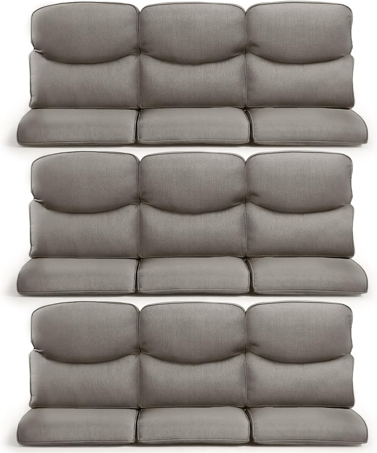 Outdoor Wicker Chair Cushions 2 Packs - Outside High Back Thick Water-Resistant Cushion 22x24 with Zipper Cover for Patio Glider Rocking Chairs Loveseat Couch – Beige/Buckle