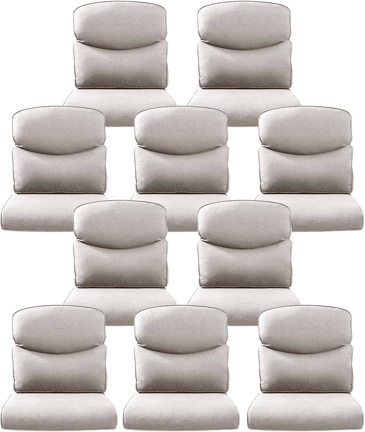 Outdoor Wicker Chair Cushions 2 Packs - Outside High Back Thick Water-Resistant Cushion 22x24 with Zipper Cover for Patio Glider Rocking Chairs Loveseat Couch – Beige/Buckle