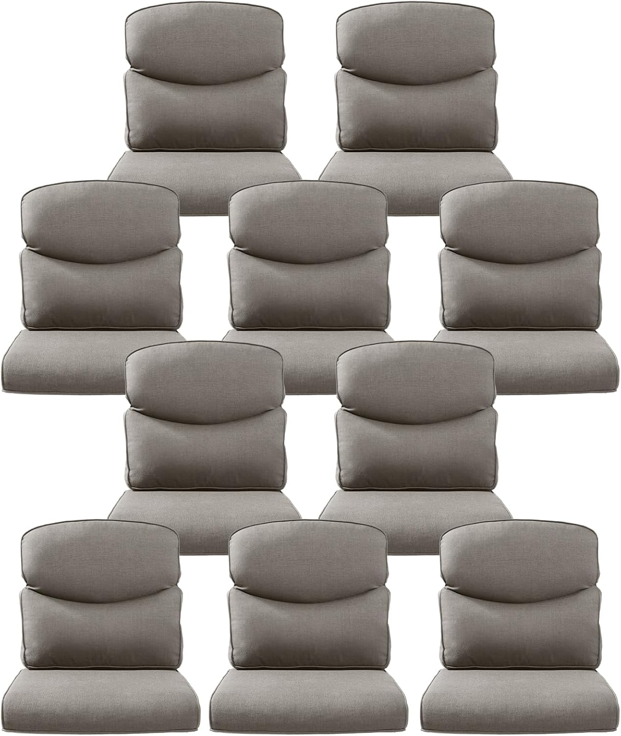 Outdoor Wicker Chair Cushions 2 Packs - Outside High Back Thick Water-Resistant Cushion 22x24 with Zipper Cover for Patio Glider Rocking Chairs Loveseat Couch – Beige/Buckle