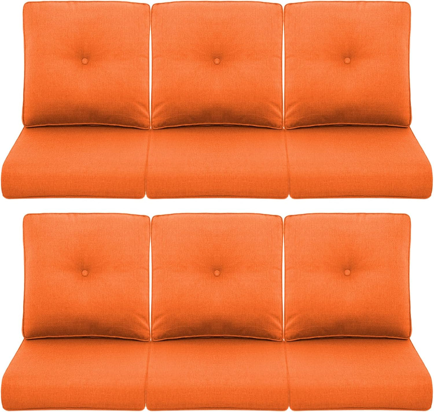 Outdoor Wicker Chair Cushions 2 Packs - Outside High Back Thick Water-Resistant Cushion 22x24 with Zipper Cover for Patio Glider Rocking Chairs Loveseat Couch – Beige/Buckle