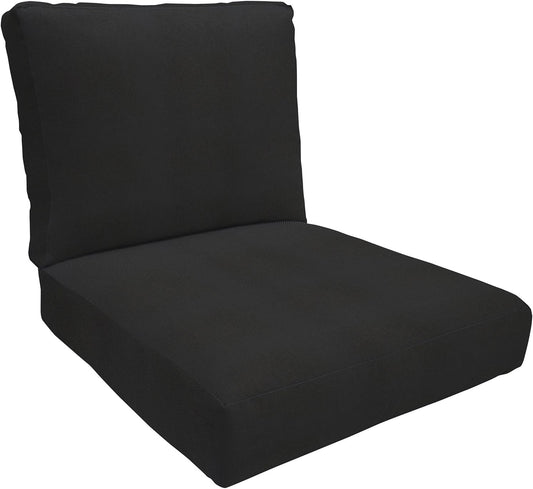 Eddie Bauer Home Deep Seating Outdoor Lounge Cushion, Knife Edge, 23" X 24" X 5", Canvas Black