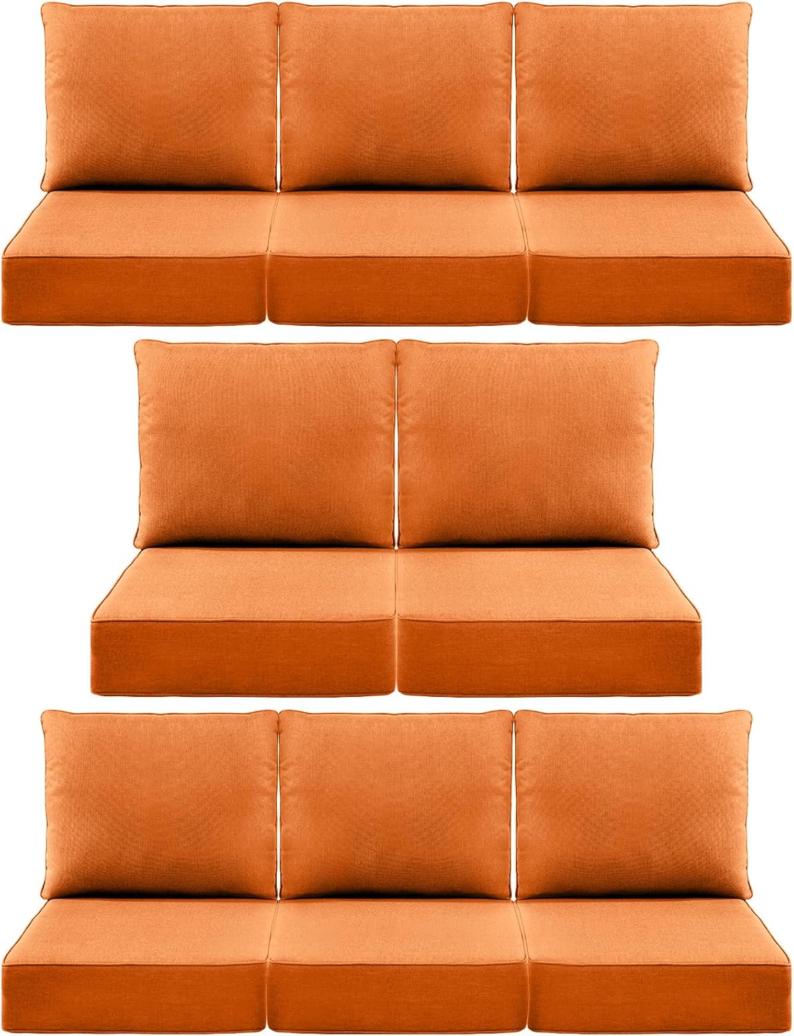 Outdoor Wicker Chair Cushions 2 Packs - Outside High Back Thick Water-Resistant Cushion 22x24 with Zipper Cover for Patio Glider Rocking Chairs Loveseat Couch – Beige/Buckle