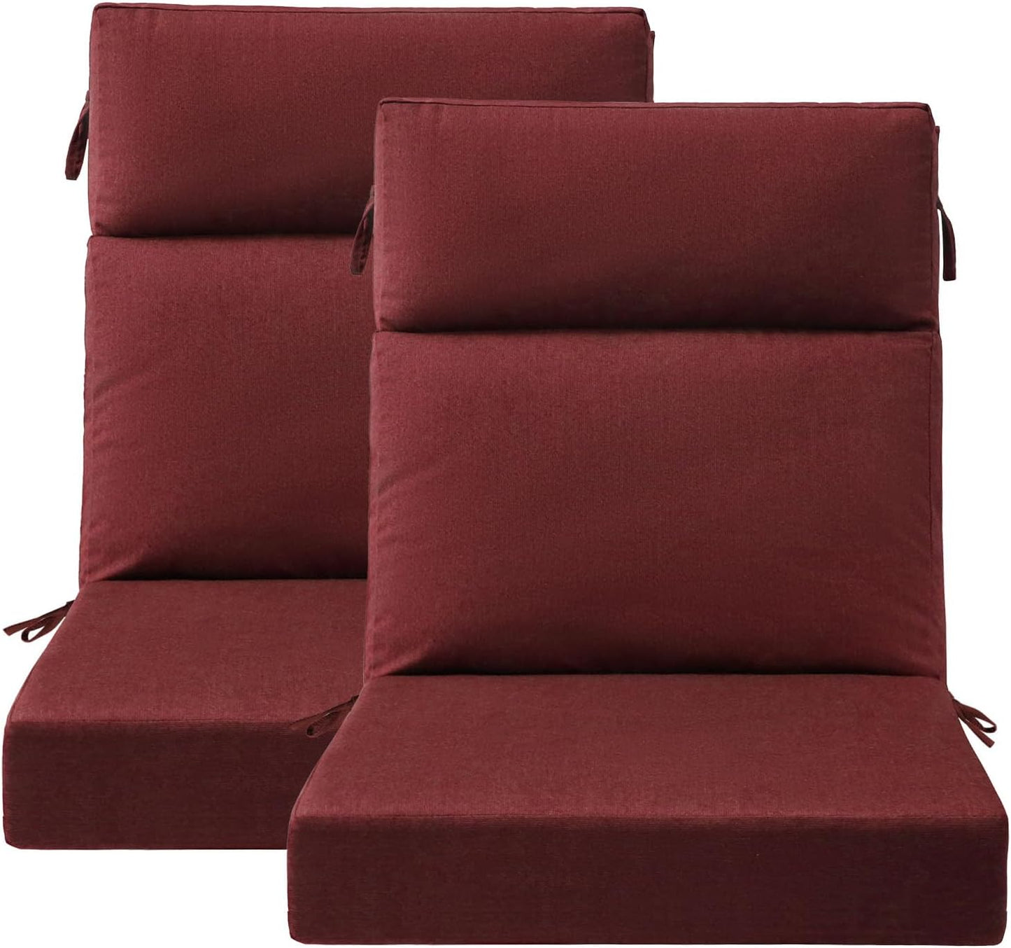 Outdoor High Back Chair Cushion Seat Pads, 44 x 21 Inch Water-Repellent & Fade-Resistant Patio Furniture Cushions with Ties for Adirondack, Rocking Chairs, Linen