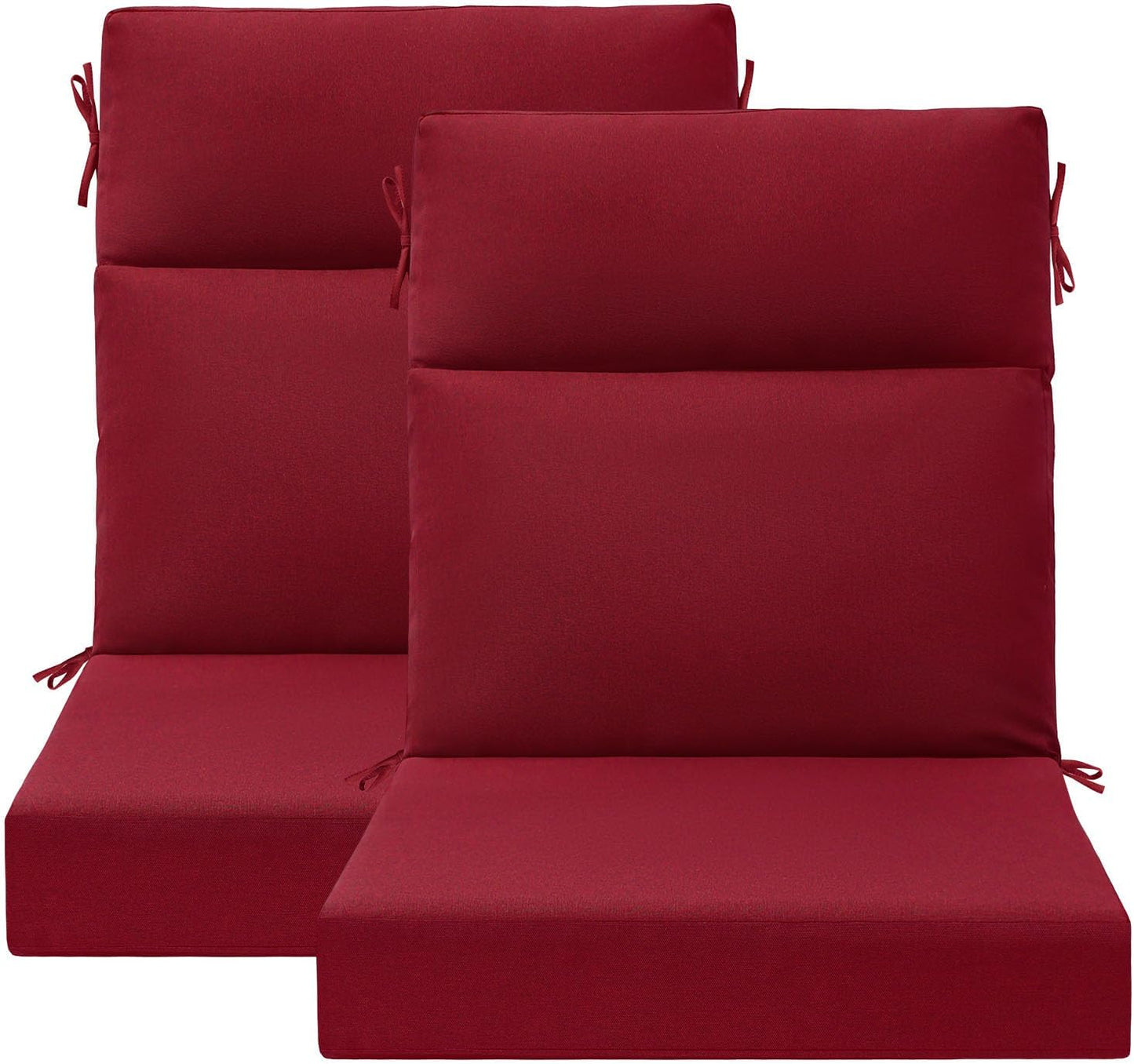 Outdoor High Back Chair Cushion Seat Pads, 44 x 21 Inch Water-Repellent & Fade-Resistant Patio Furniture Cushions with Ties for Adirondack, Rocking Chairs, Linen