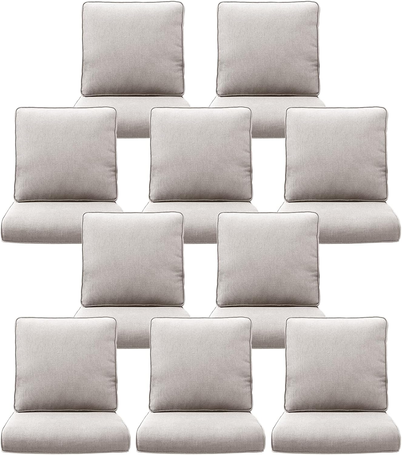 Outdoor Wicker Chair Cushions 2 Packs - Outside High Back Thick Water-Resistant Cushion 22x24 with Zipper Cover for Patio Glider Rocking Chairs Loveseat Couch – Beige/Buckle