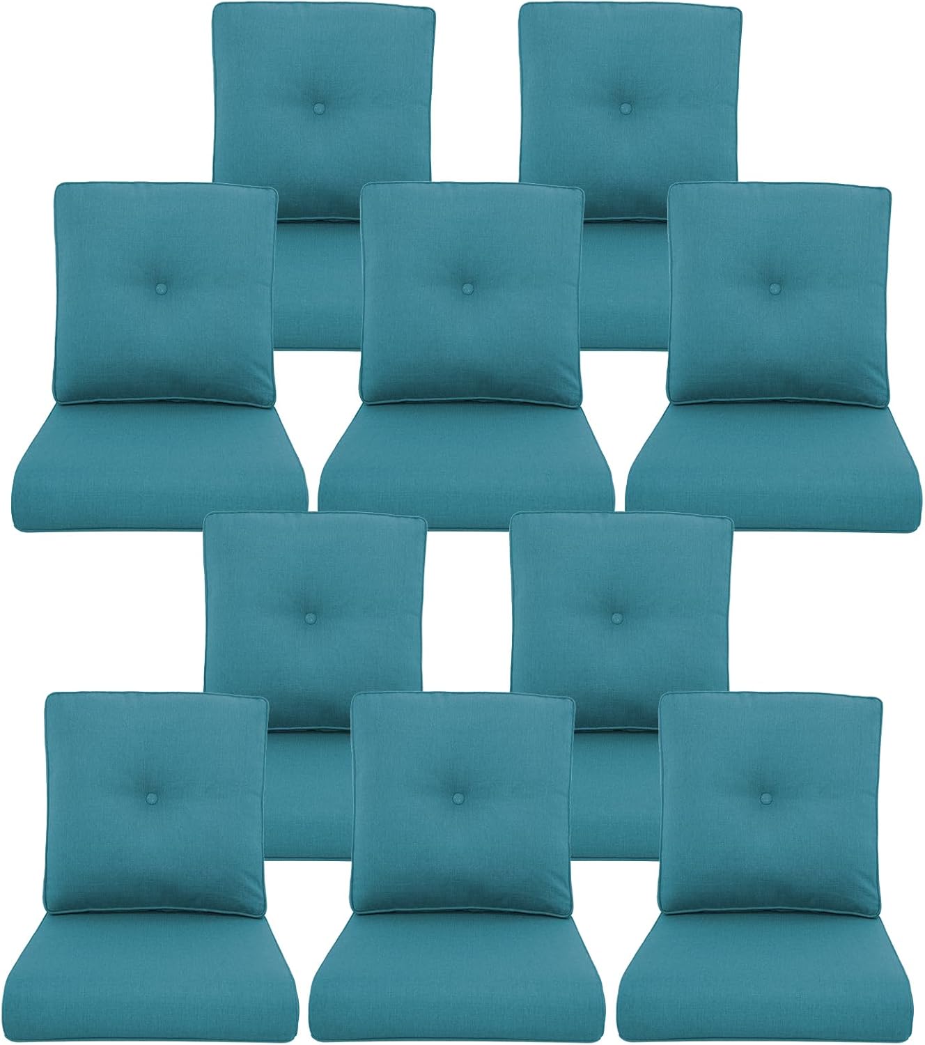Outdoor Wicker Chair Cushions 2 Packs - Outside High Back Thick Water-Resistant Cushion 22x24 with Zipper Cover for Patio Glider Rocking Chairs Loveseat Couch – Beige/Buckle
