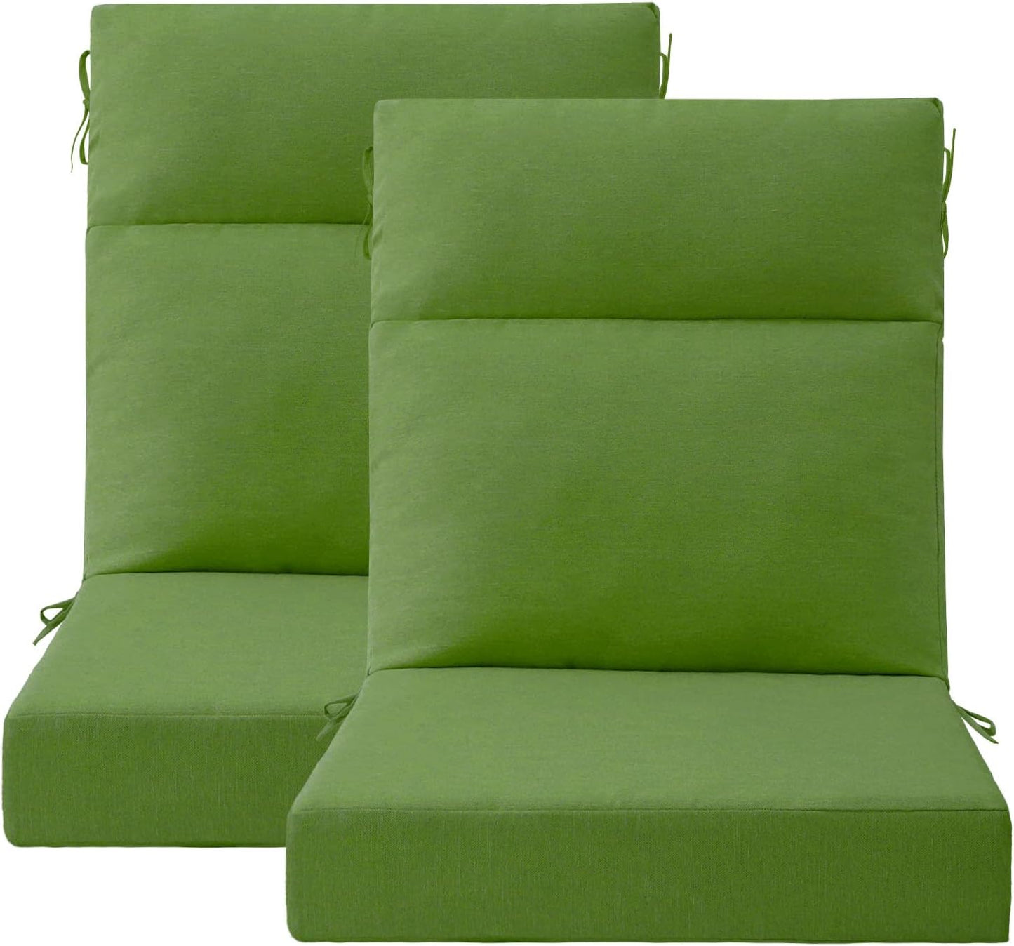 Outdoor High Back Chair Cushion Seat Pads, 44 x 21 Inch Water-Repellent & Fade-Resistant Patio Furniture Cushions with Ties for Adirondack, Rocking Chairs, Linen