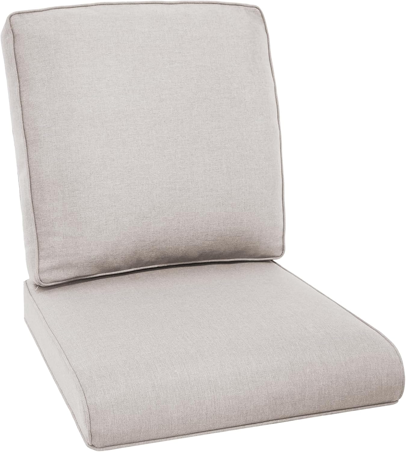 Outdoor Wicker Chair Cushions 2 Packs - Outside High Back Thick Water-Resistant Cushion 22x24 with Zipper Cover for Patio Glider Rocking Chairs Loveseat Couch – Beige/Buckle