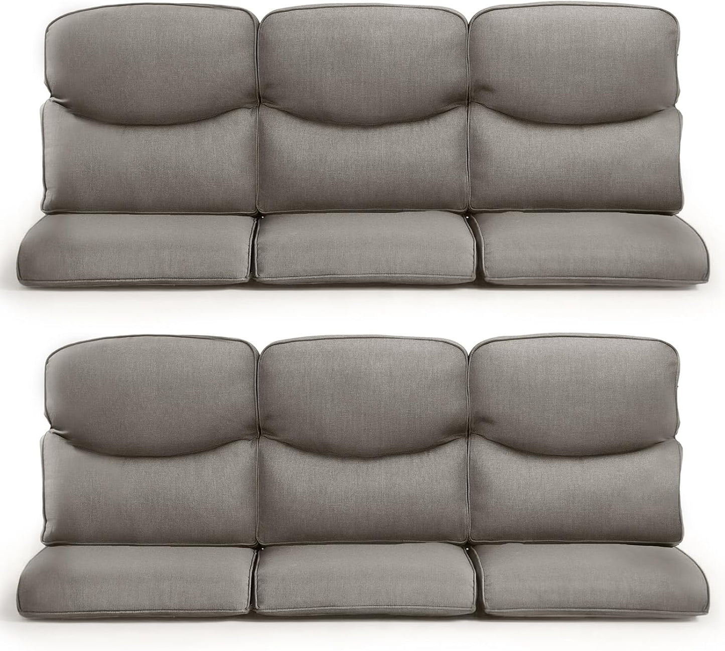 Outdoor Wicker Chair Cushions 2 Packs - Outside High Back Thick Water-Resistant Cushion 22x24 with Zipper Cover for Patio Glider Rocking Chairs Loveseat Couch – Beige/Buckle