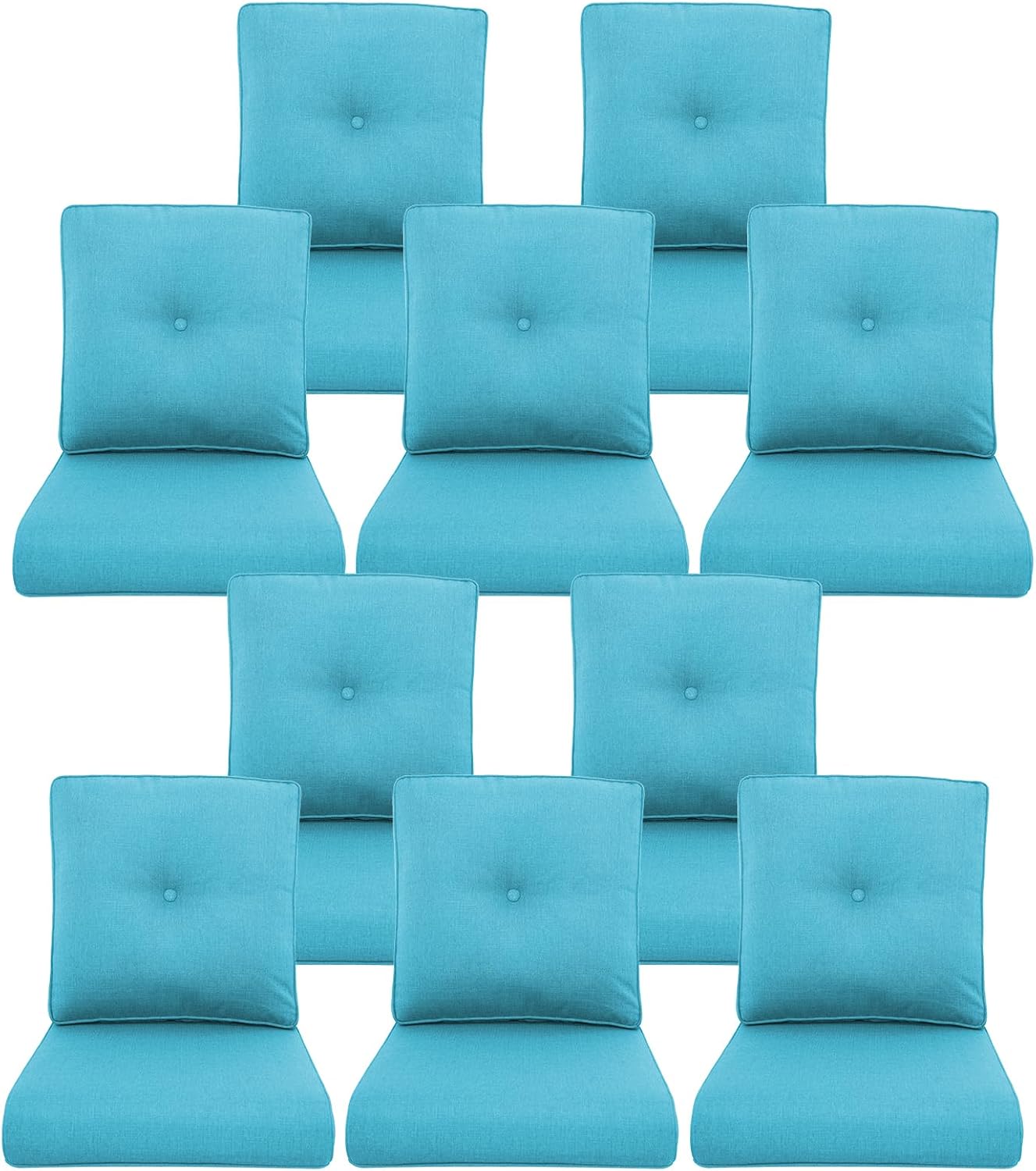 Outdoor Wicker Chair Cushions 2 Packs - Outside High Back Thick Water-Resistant Cushion 22x24 with Zipper Cover for Patio Glider Rocking Chairs Loveseat Couch – Beige/Buckle