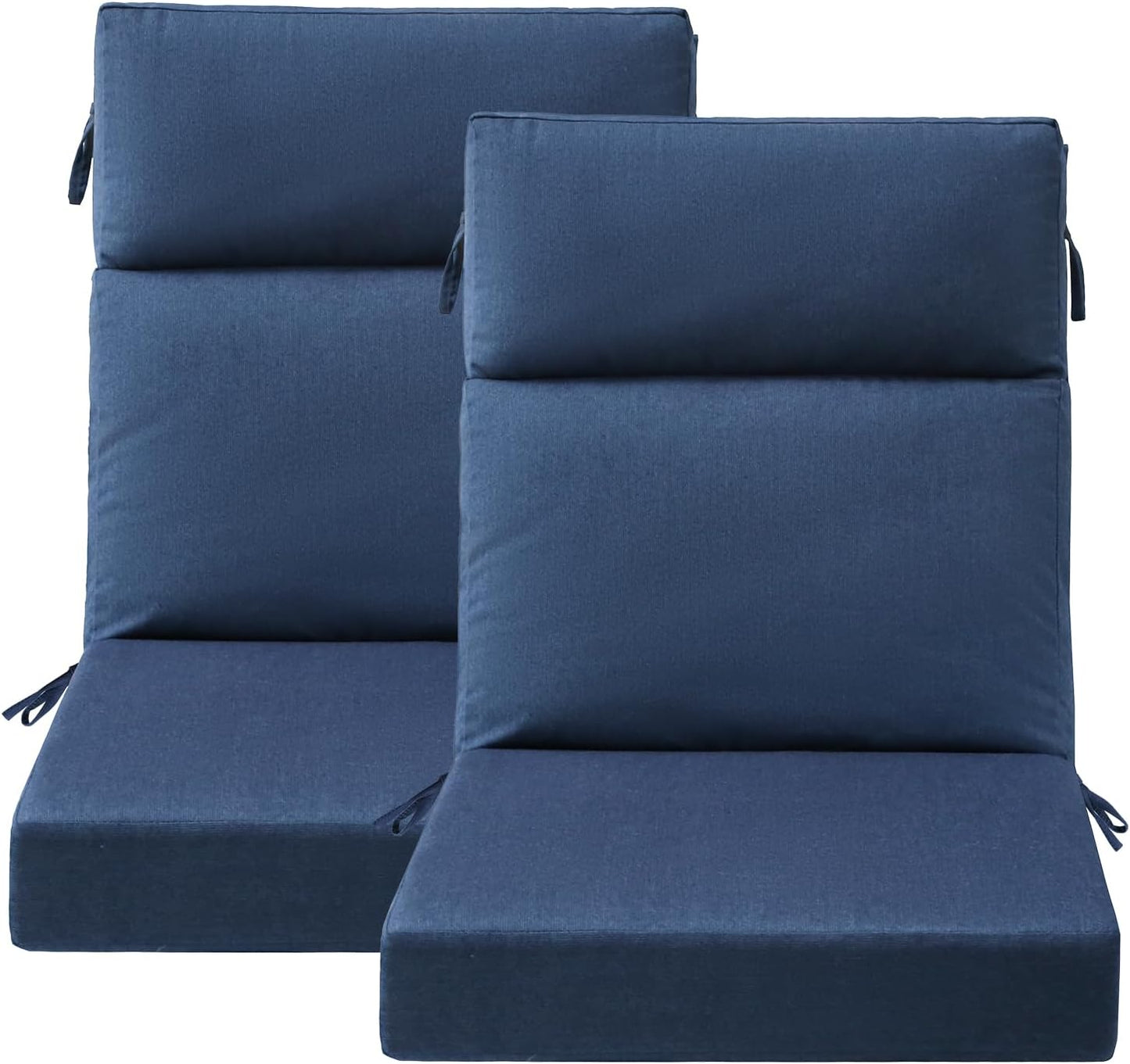 Outdoor High Back Chair Cushion Seat Pads, 44 x 21 Inch Water-Repellent & Fade-Resistant Patio Furniture Cushions with Ties for Adirondack, Rocking Chairs, Linen