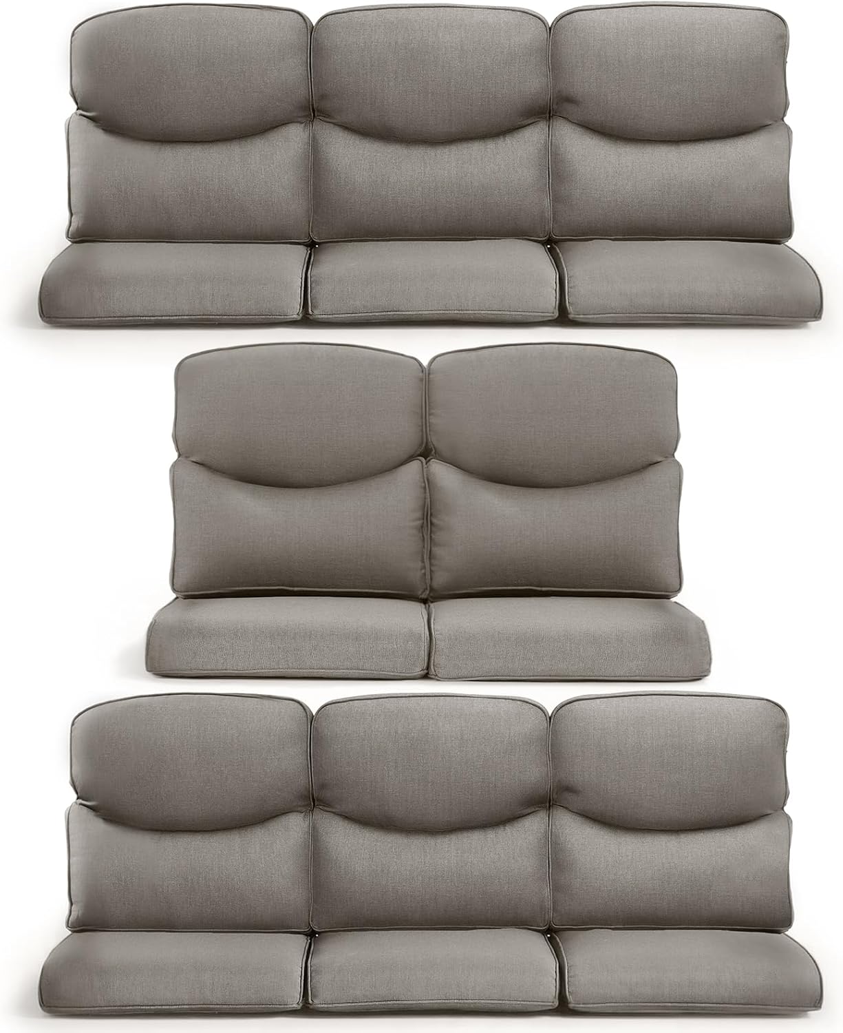 Outdoor Wicker Chair Cushions 2 Packs - Outside High Back Thick Water-Resistant Cushion 22x24 with Zipper Cover for Patio Glider Rocking Chairs Loveseat Couch – Beige/Buckle