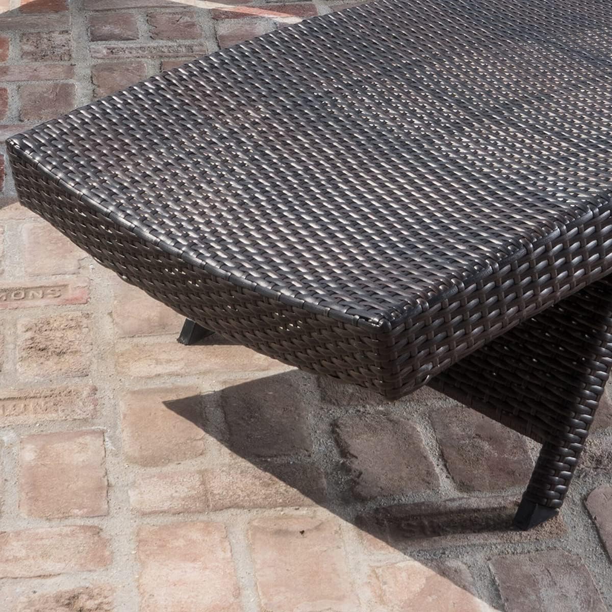 79'' Long Reclining Chaise Lounge Set (Set of 2), Outdoor Wicker Reclining Lounge Chair Patio Rattan Double Chaise Lounge Lawn Sunbathing Chairs Beach Pool Backrest Recliners (Set of 2)