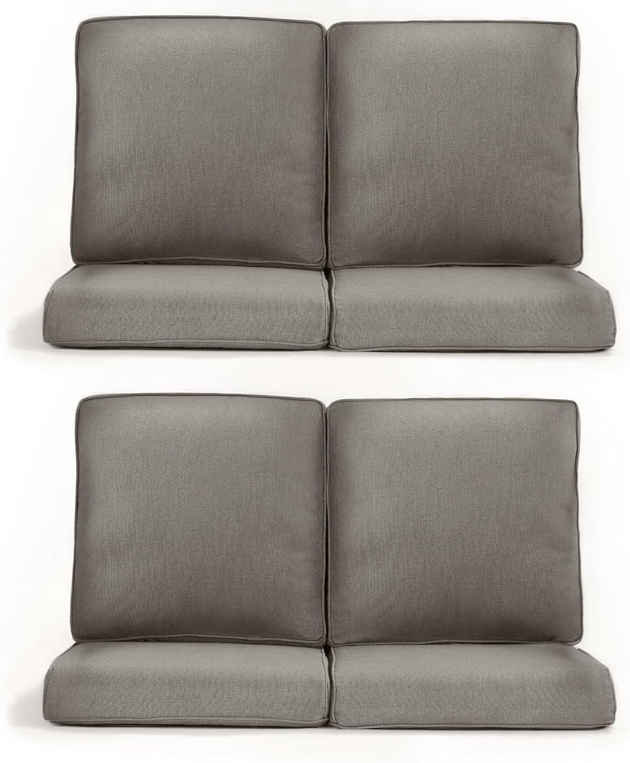 Outdoor Wicker Chair Cushions 2 Packs - Outside High Back Thick Water-Resistant Cushion 22x24 with Zipper Cover for Patio Glider Rocking Chairs Loveseat Couch – Beige/Buckle