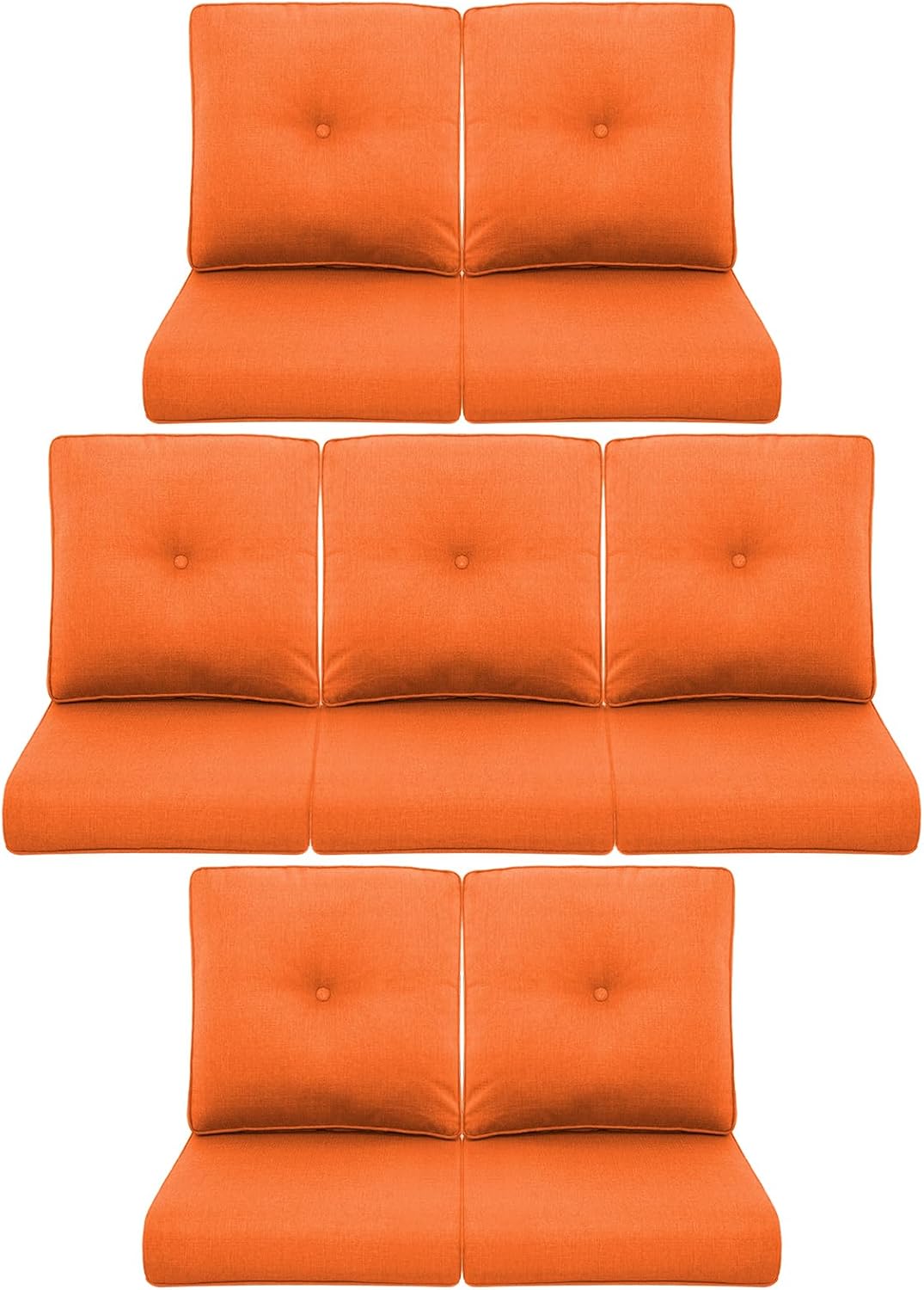 Outdoor Wicker Chair Cushions 2 Packs - Outside High Back Thick Water-Resistant Cushion 22x24 with Zipper Cover for Patio Glider Rocking Chairs Loveseat Couch – Beige/Buckle