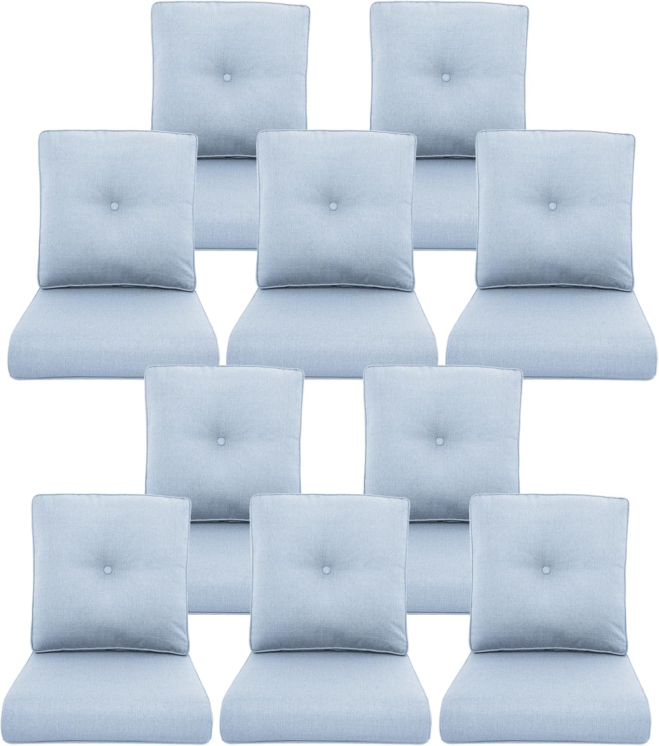 Outdoor Wicker Chair Cushions 2 Packs - Outside High Back Thick Water-Resistant Cushion 22x24 with Zipper Cover for Patio Glider Rocking Chairs Loveseat Couch – Beige/Buckle