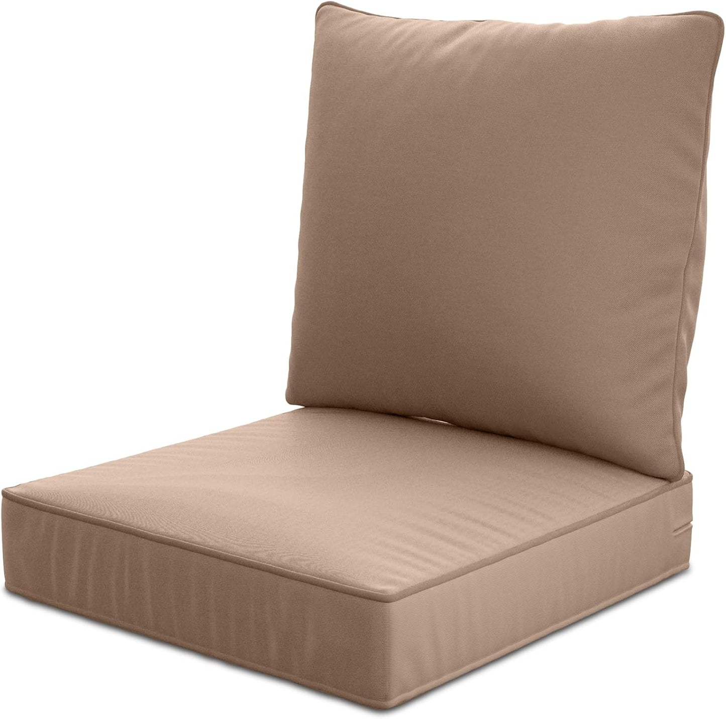 24" x 24" x 6" Outdoor Deep Seat Cushions Set - 4 Set Waterproof & Fade Resistant Patio Furniture Replacement Cushions, Non-Slip Outdoor Cushions Fit Loveseats, Couches, Chairs, and Sofas.