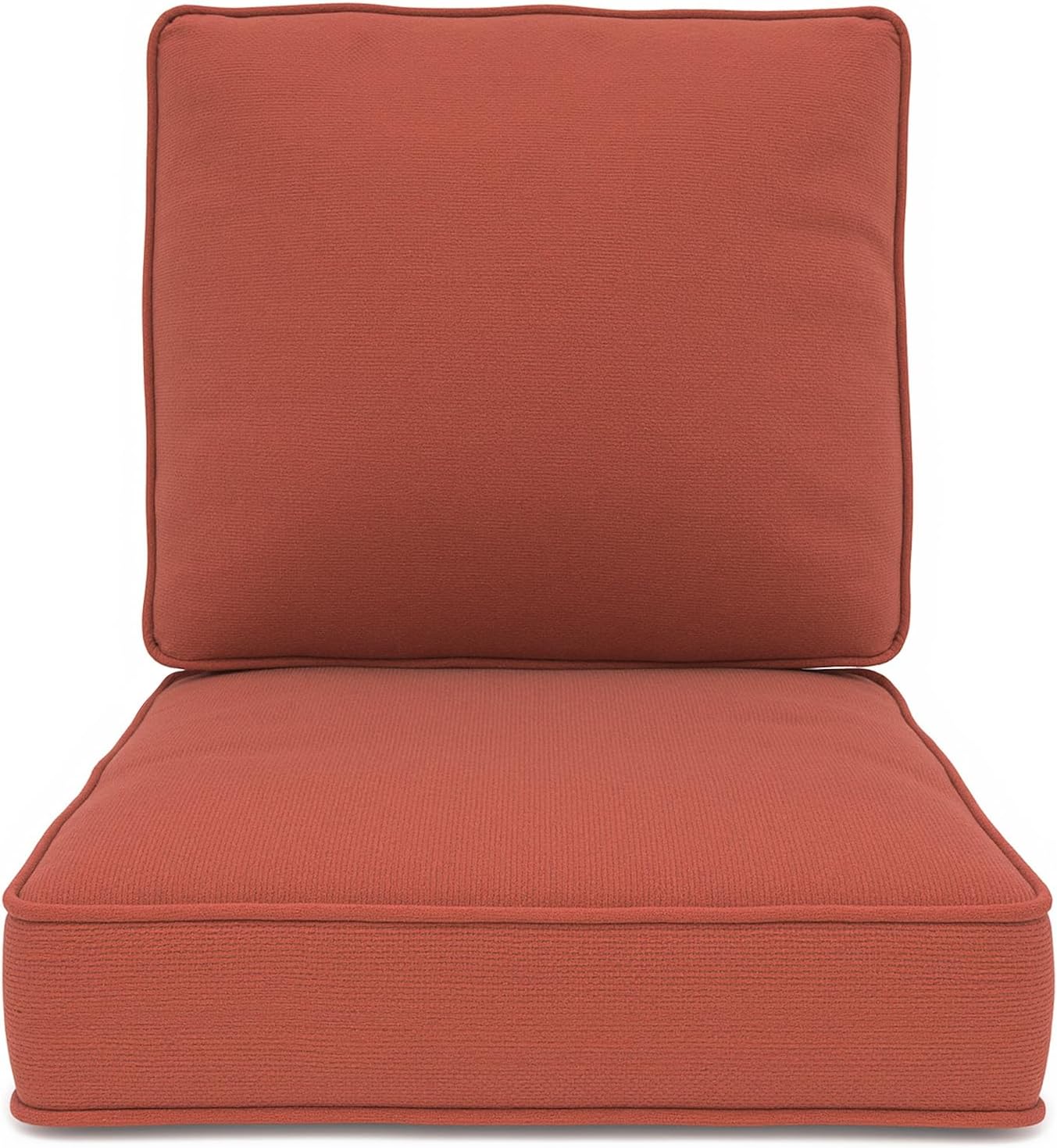 Outdoor Wicker Chair Cushions 2 Packs - Outside High Back Thick Water-Resistant Cushion 22x24 with Zipper Cover for Patio Glider Rocking Chairs Loveseat Couch – Beige/Buckle