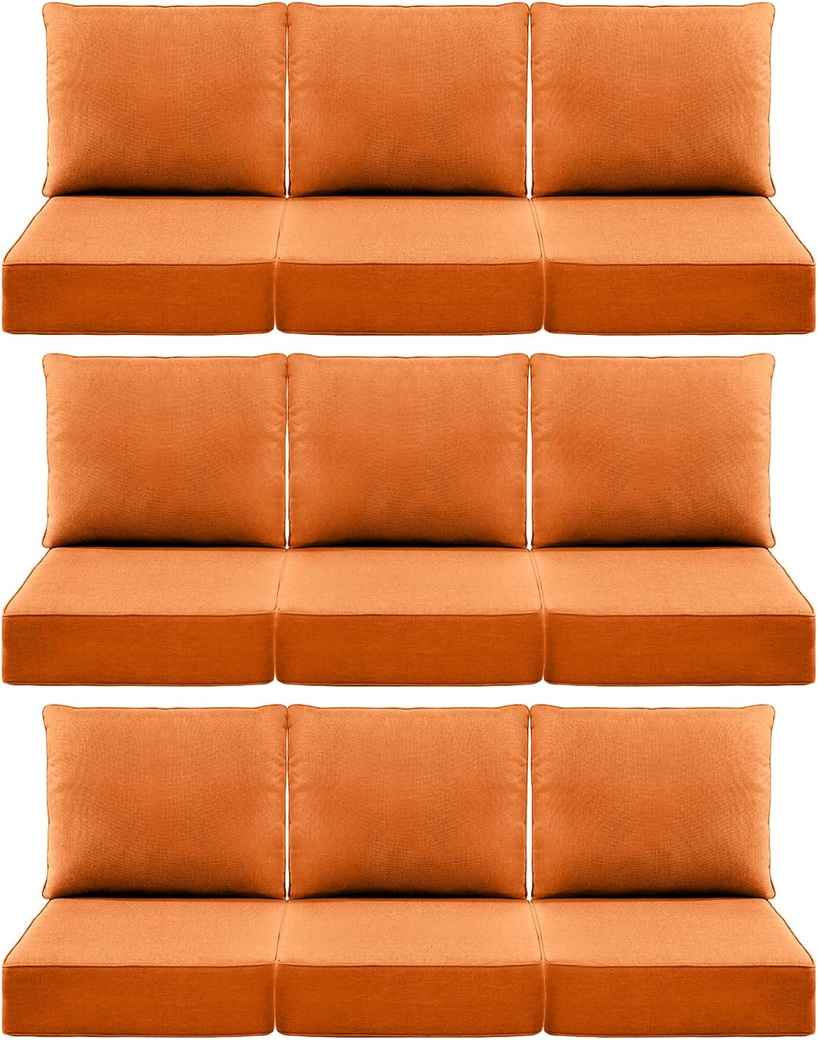 Outdoor Wicker Chair Cushions 2 Packs - Outside High Back Thick Water-Resistant Cushion 22x24 with Zipper Cover for Patio Glider Rocking Chairs Loveseat Couch – Beige/Buckle