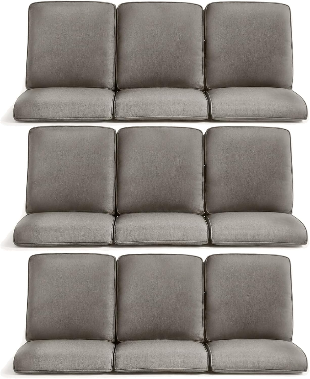 Outdoor Wicker Chair Cushions 2 Packs - Outside High Back Thick Water-Resistant Cushion 22x24 with Zipper Cover for Patio Glider Rocking Chairs Loveseat Couch – Beige/Buckle
