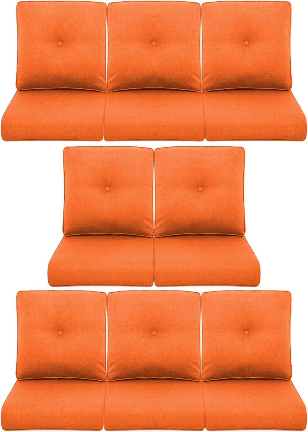 Outdoor Wicker Chair Cushions 2 Packs - Outside High Back Thick Water-Resistant Cushion 22x24 with Zipper Cover for Patio Glider Rocking Chairs Loveseat Couch – Beige/Buckle