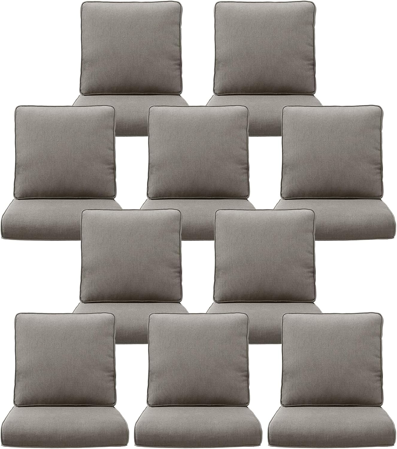 Outdoor Wicker Chair Cushions 2 Packs - Outside High Back Thick Water-Resistant Cushion 22x24 with Zipper Cover for Patio Glider Rocking Chairs Loveseat Couch – Beige/Buckle