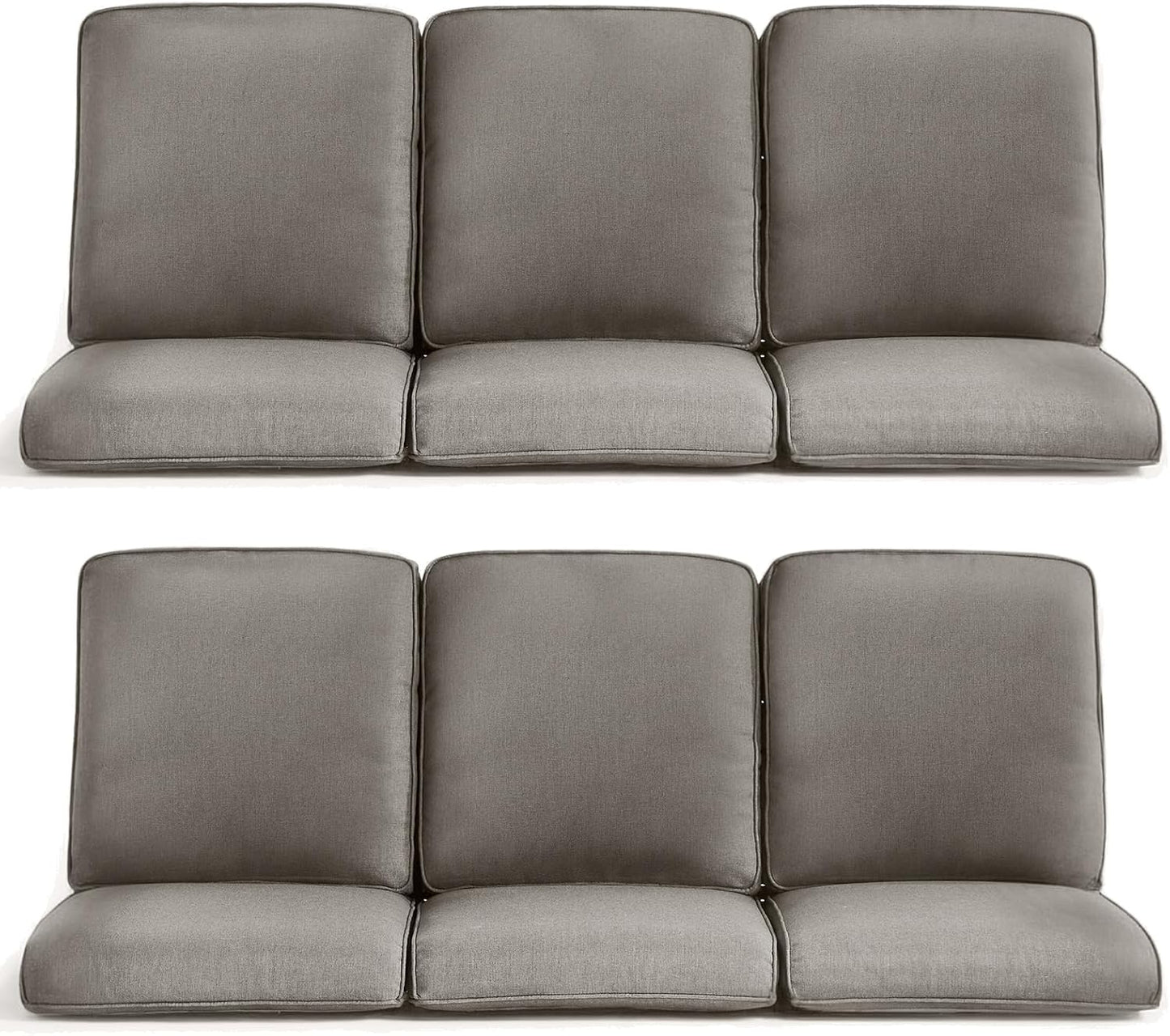 Outdoor Wicker Chair Cushions 2 Packs - Outside High Back Thick Water-Resistant Cushion 22x24 with Zipper Cover for Patio Glider Rocking Chairs Loveseat Couch – Beige/Buckle