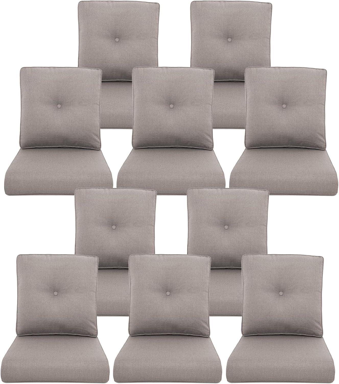 Outdoor Wicker Chair Cushions 2 Packs - Outside High Back Thick Water-Resistant Cushion 22x24 with Zipper Cover for Patio Glider Rocking Chairs Loveseat Couch – Beige/Buckle