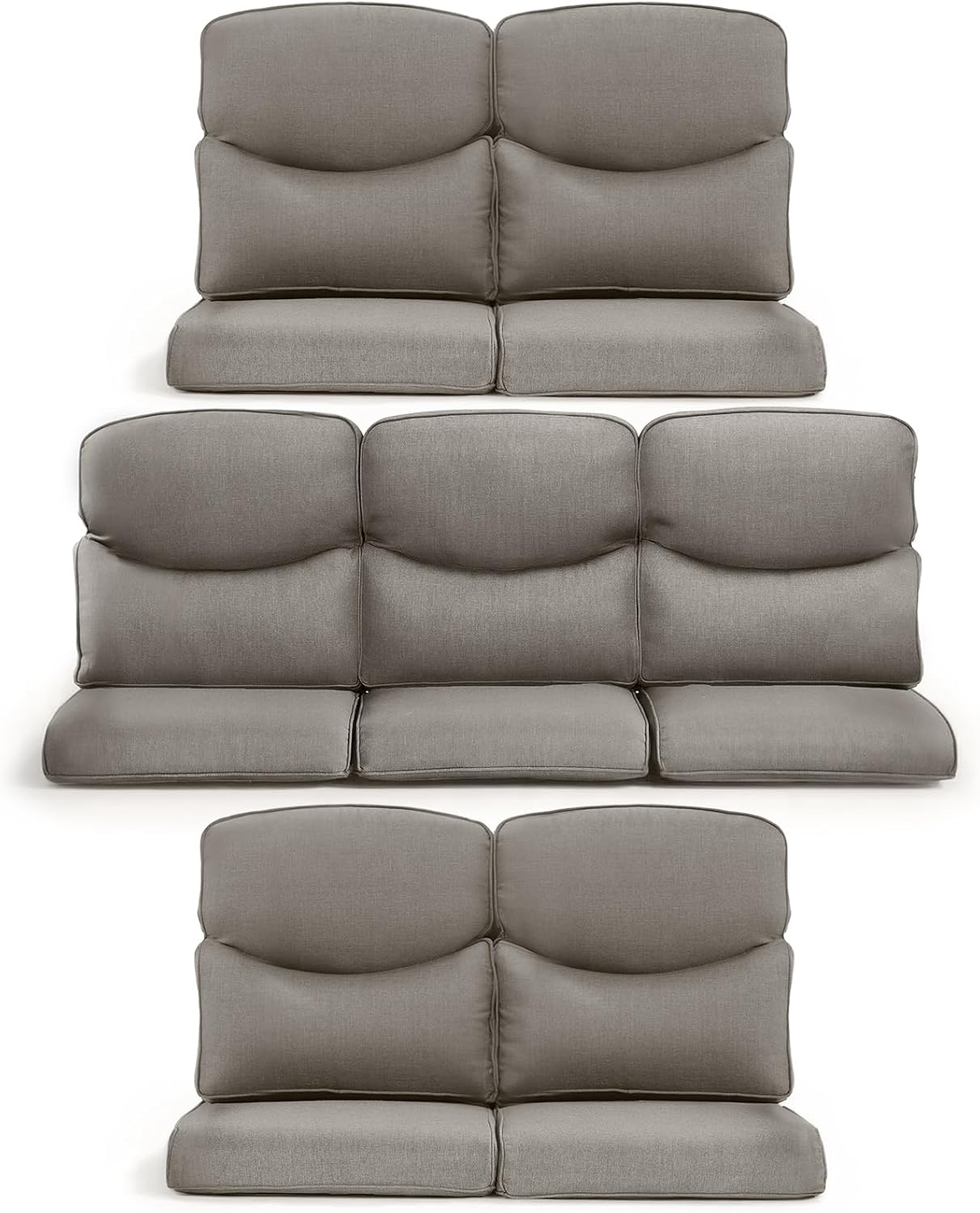 Outdoor Wicker Chair Cushions 2 Packs - Outside High Back Thick Water-Resistant Cushion 22x24 with Zipper Cover for Patio Glider Rocking Chairs Loveseat Couch – Beige/Buckle