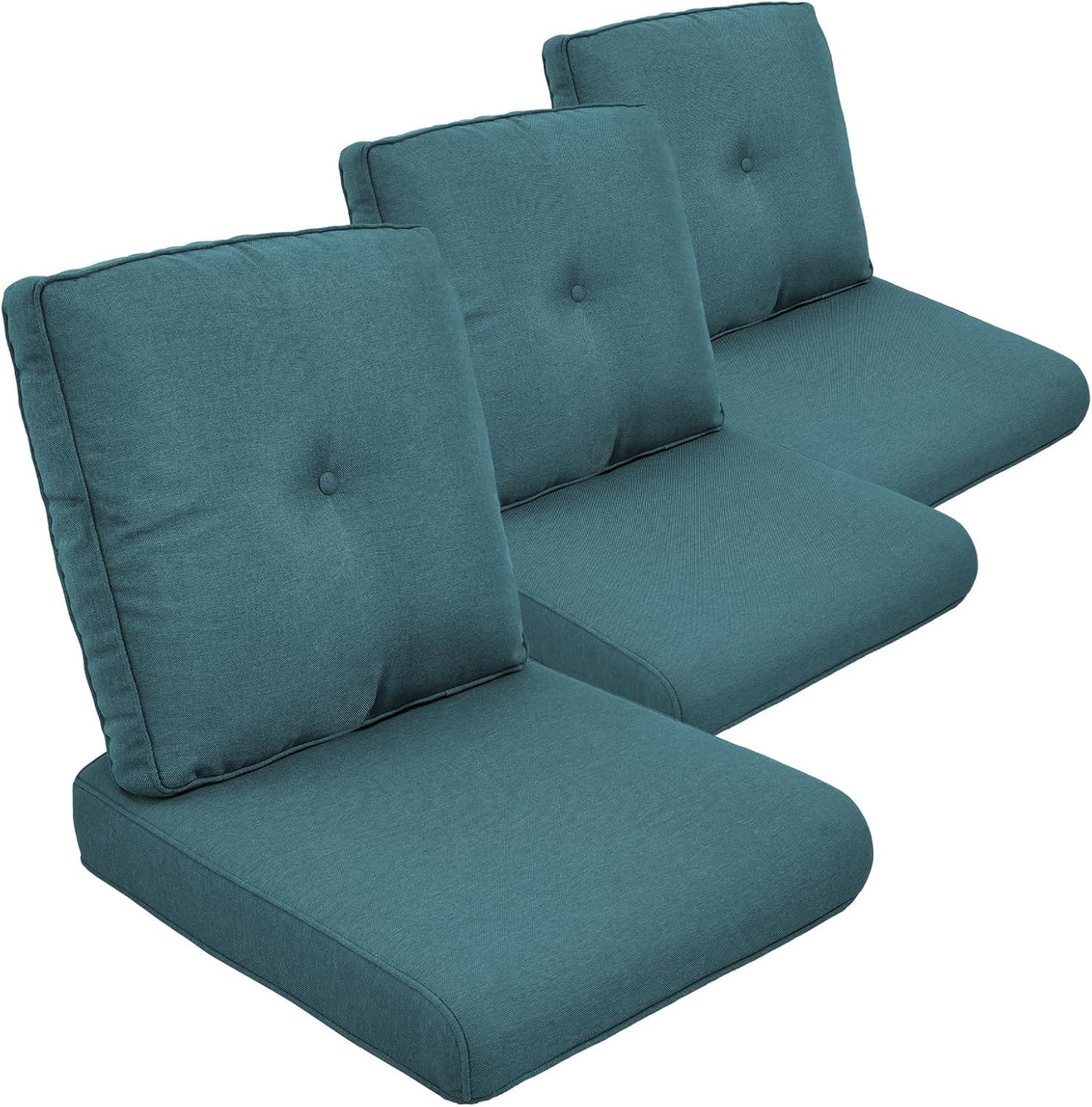 Outdoor Chair Cushions Set of 2, Waterproof 24x24 Patio Chair Cushion, 6" Thickened Seat Cushion for Outdoor Furniture, Couch Cushion Replacement, Include 2 Back & 2 Seat Cushions, Thick/Orange