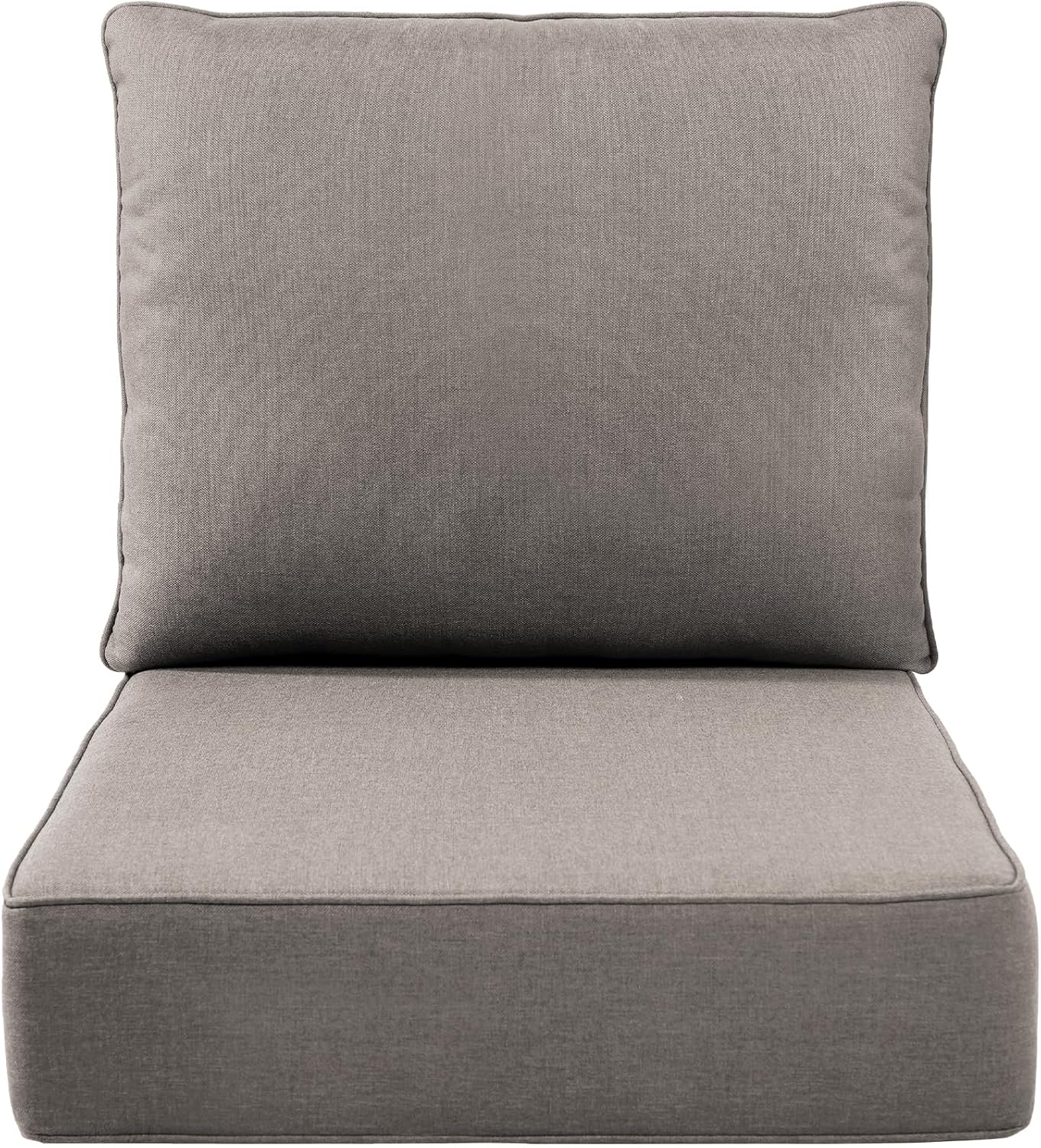 Outdoor Wicker Chair Cushions 2 Packs - Outside High Back Thick Water-Resistant Cushion 22x24 with Zipper Cover for Patio Glider Rocking Chairs Loveseat Couch – Beige/Buckle