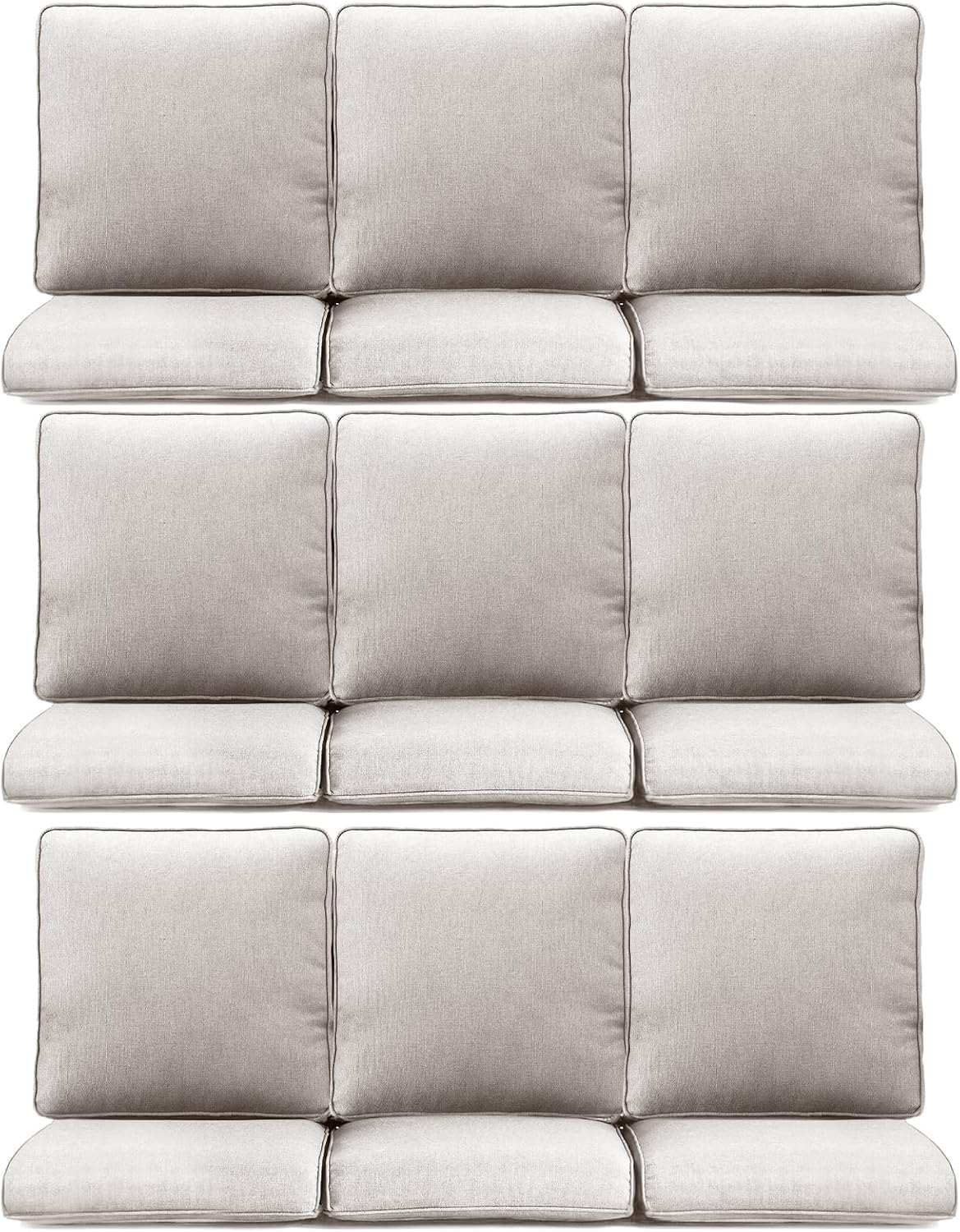 Outdoor Wicker Chair Cushions 2 Packs - Outside High Back Thick Water-Resistant Cushion 22x24 with Zipper Cover for Patio Glider Rocking Chairs Loveseat Couch – Beige/Buckle