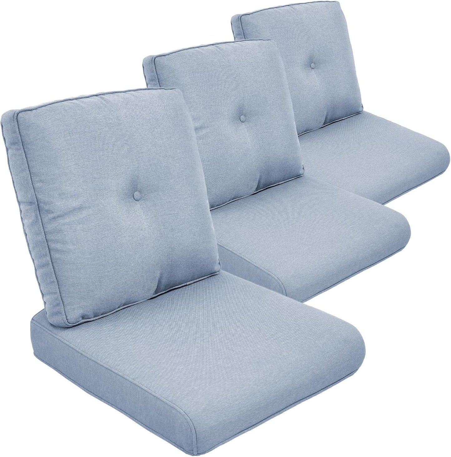 Outdoor Chair Cushions Set of 2, Waterproof 24x24 Patio Chair Cushion, 6" Thickened Seat Cushion for Outdoor Furniture, Couch Cushion Replacement, Include 2 Back & 2 Seat Cushions, Thick/Orange