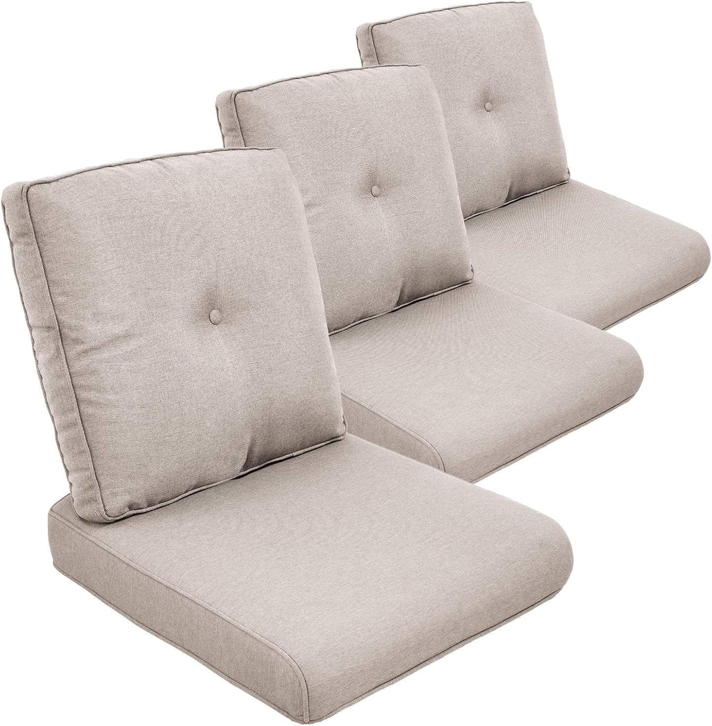 Outdoor Chair Cushions Set of 2, Waterproof 24x24 Patio Chair Cushion, 6" Thickened Seat Cushion for Outdoor Furniture, Couch Cushion Replacement, Include 2 Back & 2 Seat Cushions, Thick/Orange