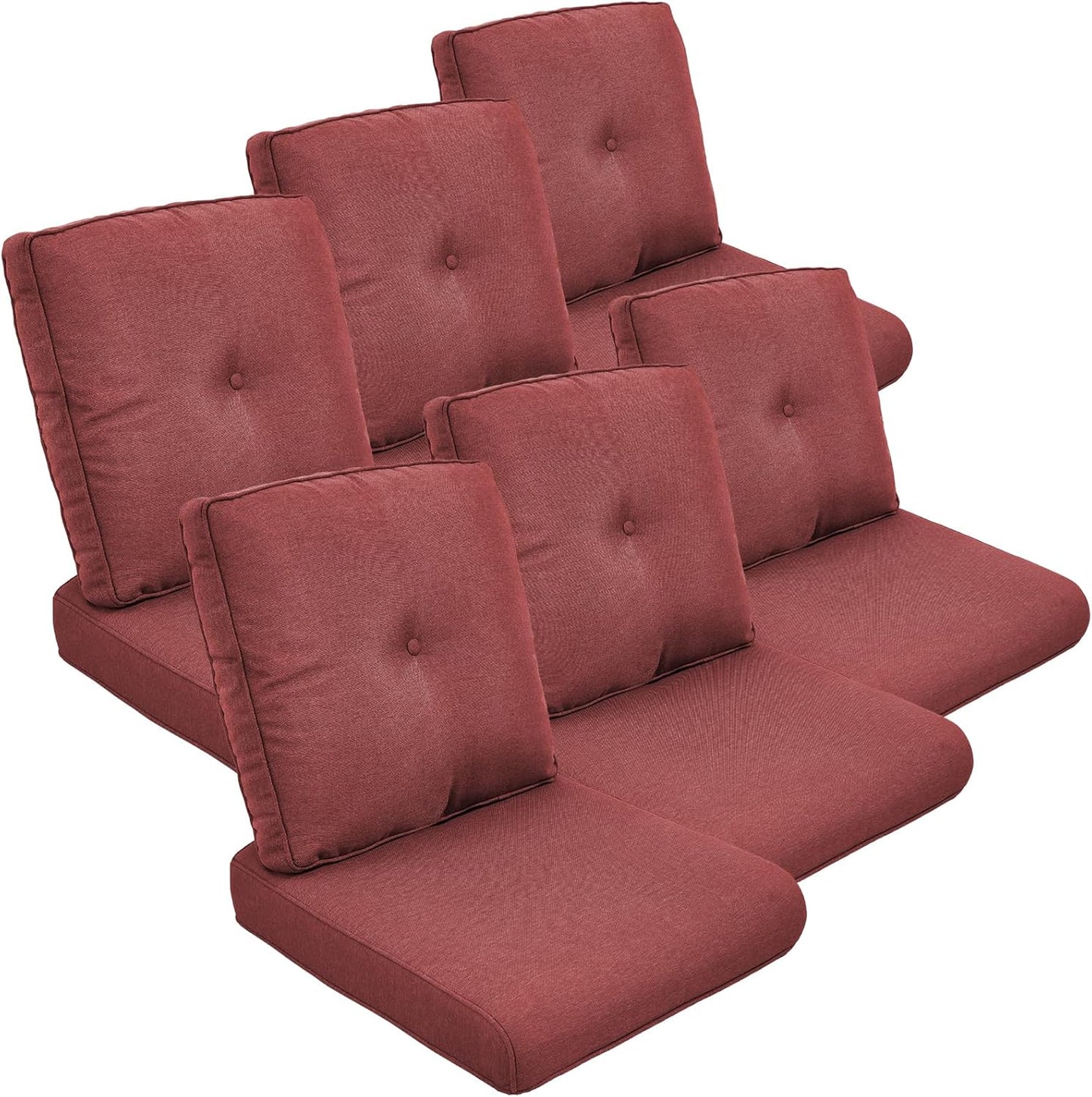 Outdoor Wicker Chair Cushions 2 Packs - Outside High Back Thick Water-Resistant Cushion 22x24 with Zipper Cover for Patio Glider Rocking Chairs Loveseat Couch – Beige/Buckle