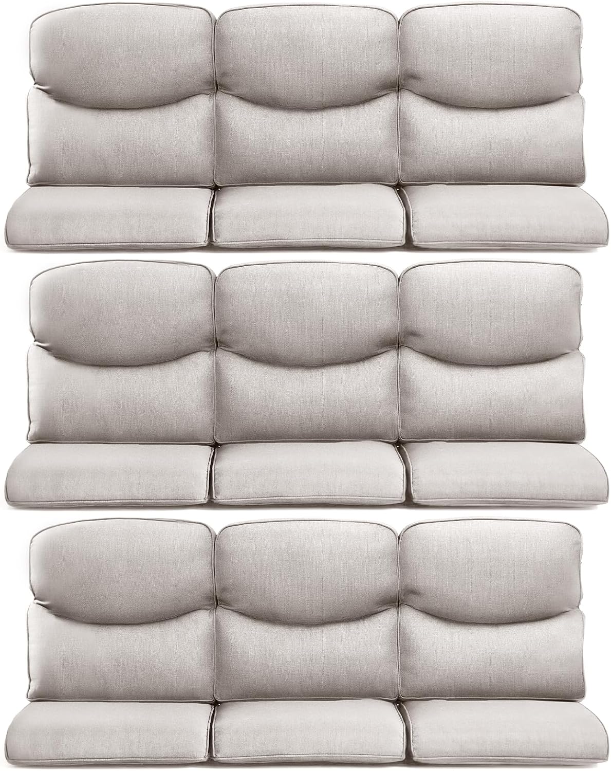 Outdoor Wicker Chair Cushions 2 Packs - Outside High Back Thick Water-Resistant Cushion 22x24 with Zipper Cover for Patio Glider Rocking Chairs Loveseat Couch – Beige/Buckle