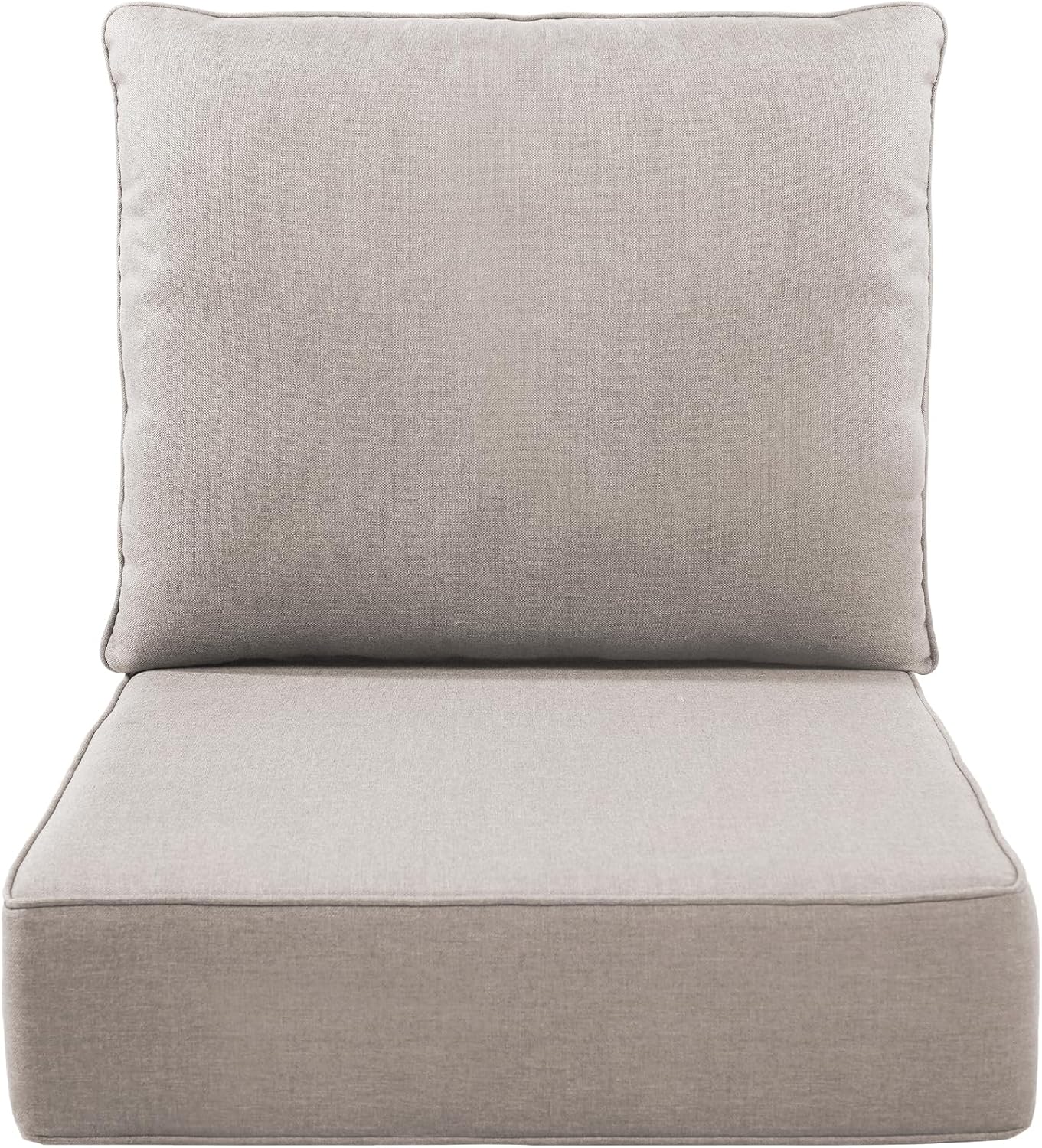 Outdoor Wicker Chair Cushions 2 Packs - Outside High Back Thick Water-Resistant Cushion 22x24 with Zipper Cover for Patio Glider Rocking Chairs Loveseat Couch – Beige/Buckle