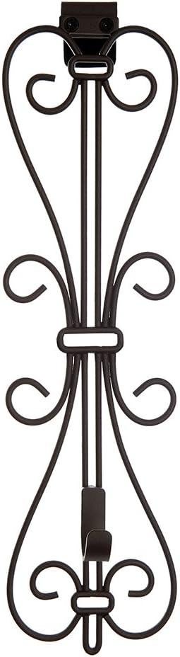 [Front Door WREATH HANGER] - Elegant Design | ADJUSTABLE Hook Length for Tall and Small Doors | PADDING to Prevent Damage like Scratch and Dents | Heavy Duty Cast Iron Metal Hangar (Gold)